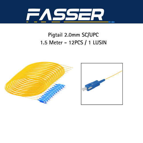 Pigtail 2.0mm SC/UPC 1.5 Meter - 12PCS / 1 LUSIN