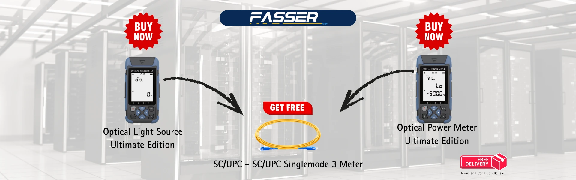 promo fasser networks, beli fiber optic tools atau equipment, gratis kabel fiber optic 3 meter