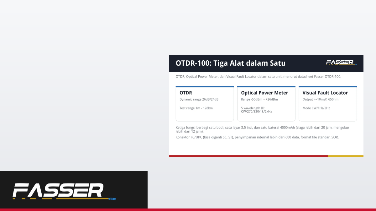 Fasser OTDR-100 untuk perbandingan dengan MOTDR-100