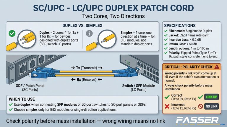 Infografis SC/UPC-LC/UPC Duplex Patch Cord Fasser